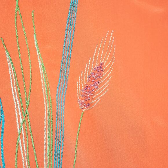 Diane Von Furstenberg Women's Size MEDIUM 100% Silk Beaded Embroidered Blouse - Picture 5 of 9